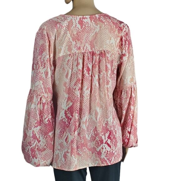 Cabi Pink & White Snake Print Blouse - Picture 3 of 4